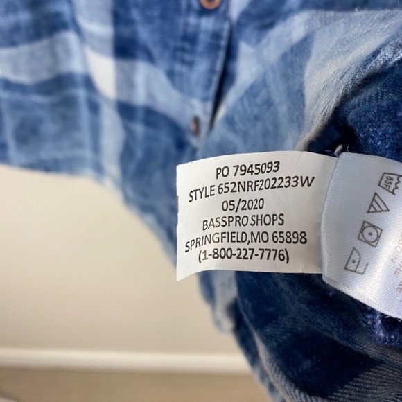 Natural Reflections Blue Plaid Brushed Cotton Button Down Shirt - Size Medium - Picture 4 of 5